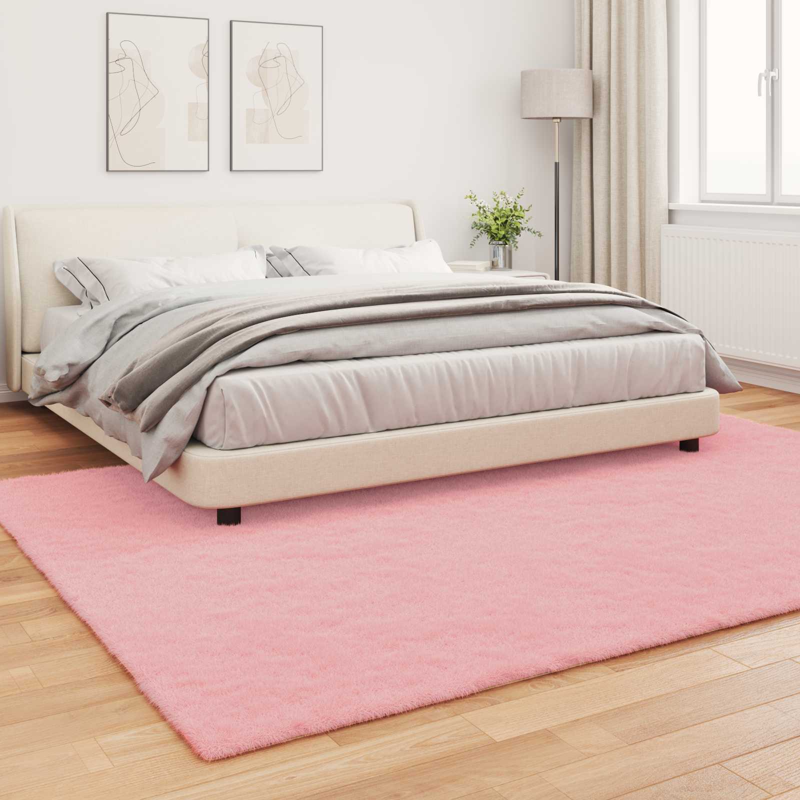 Artificial Rabbit Fur Rug Olite Pink 200 x 280 cm