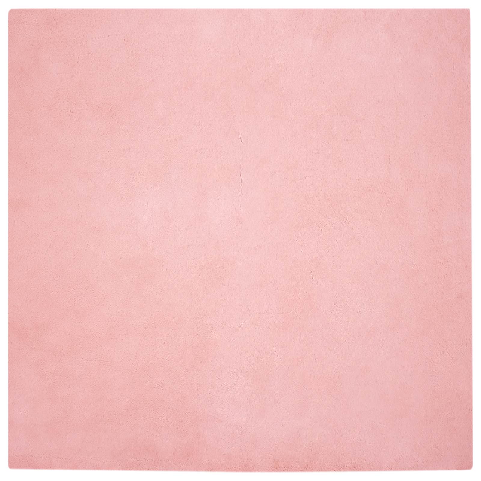 Dirbtinio triušio kailio kilimas Olite Rožinė 160 x 160 cm