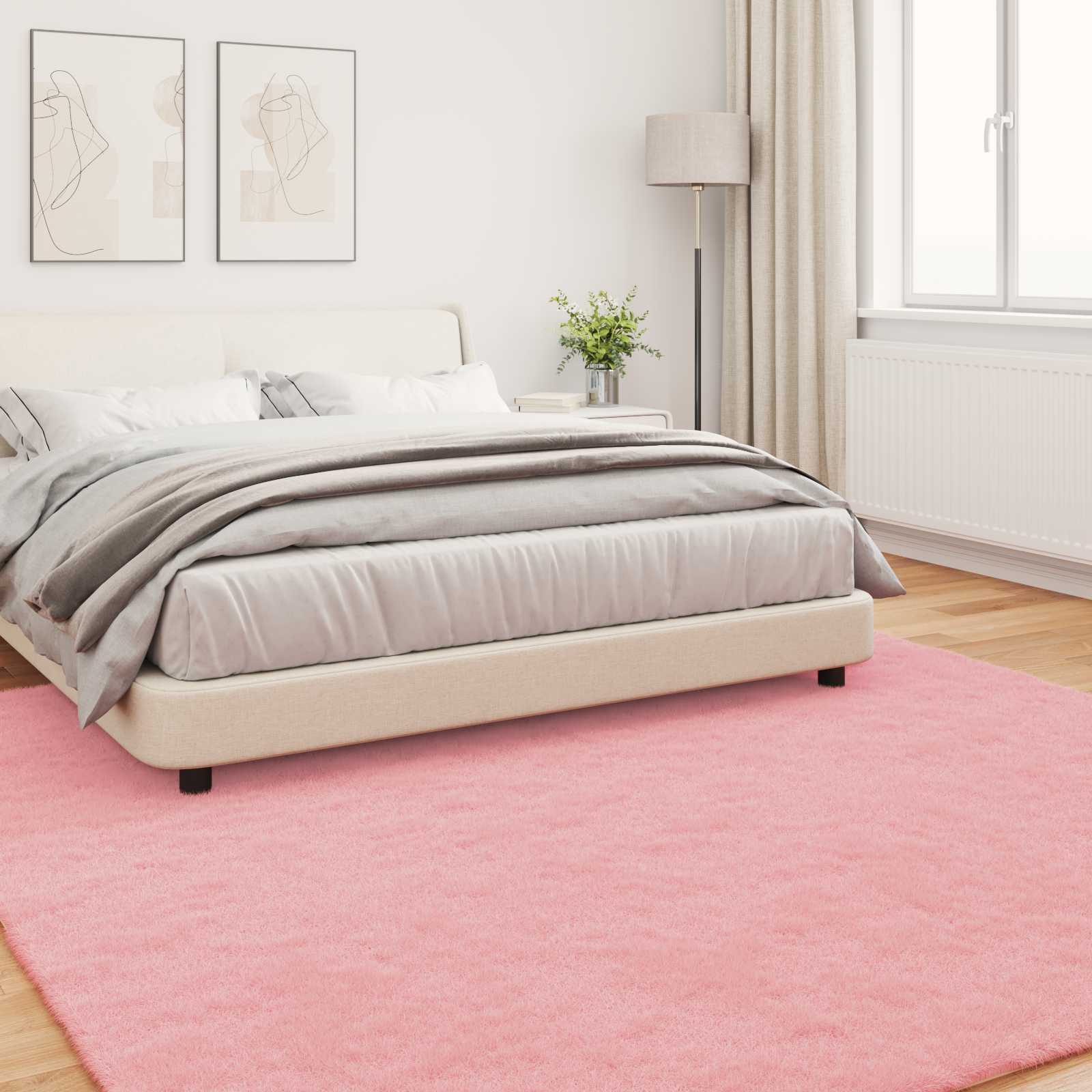 Mākslīgās trušu kažokādas paklājs Olite Rozā 200 x 200 cm