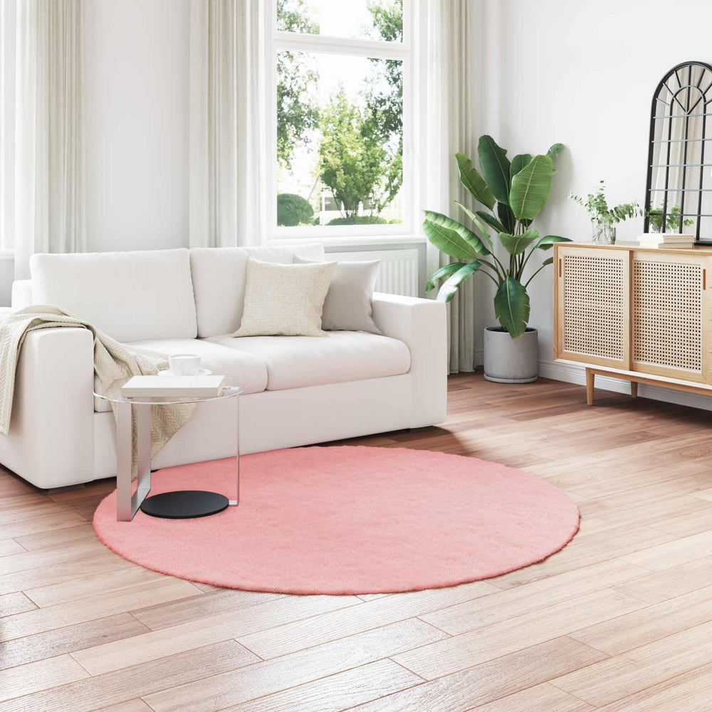 Faux Rabbit Fur Rug Olite Pink Ø 200 cm
