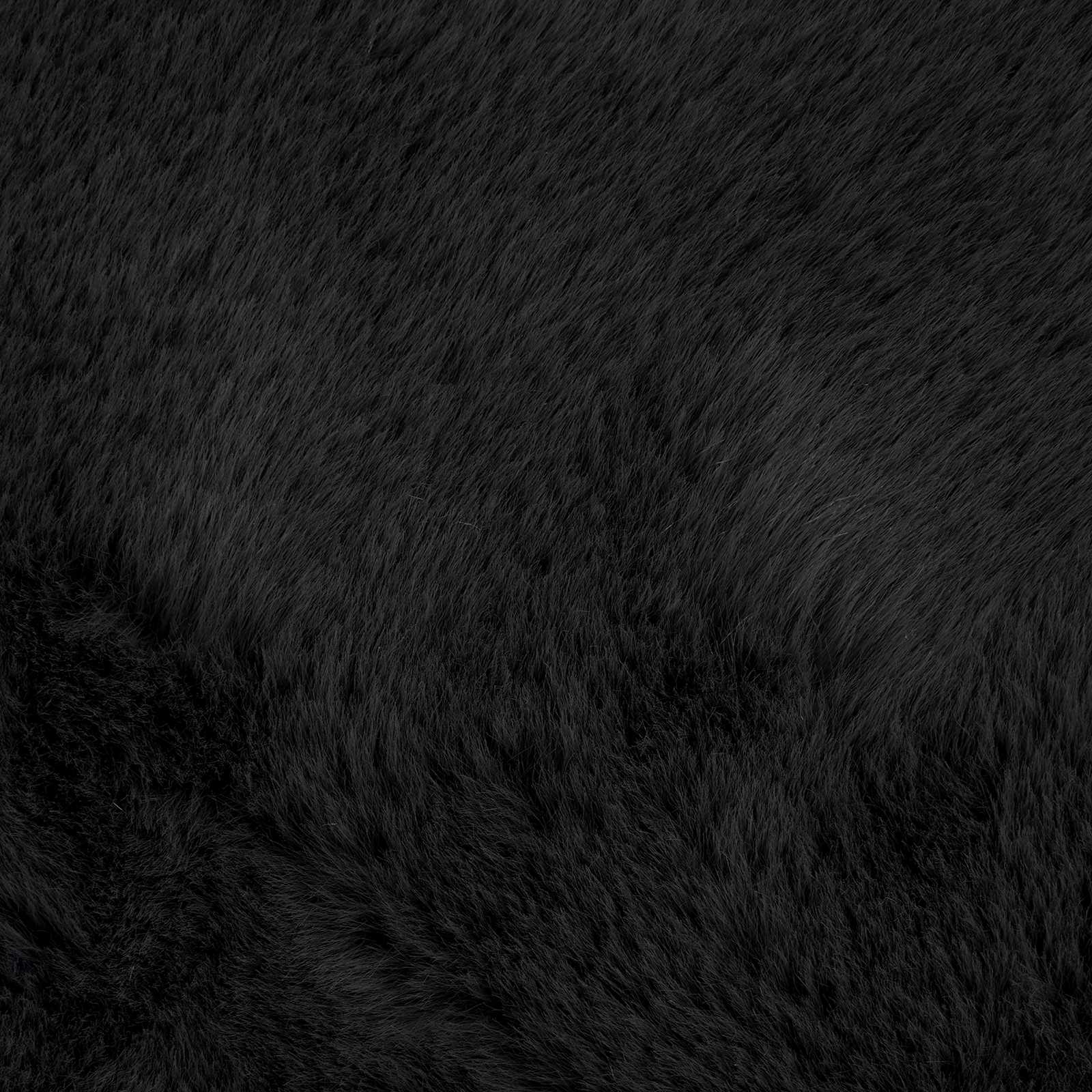 Olite Artificial Rabbit Fur Rug Black 80 x 150 cm
