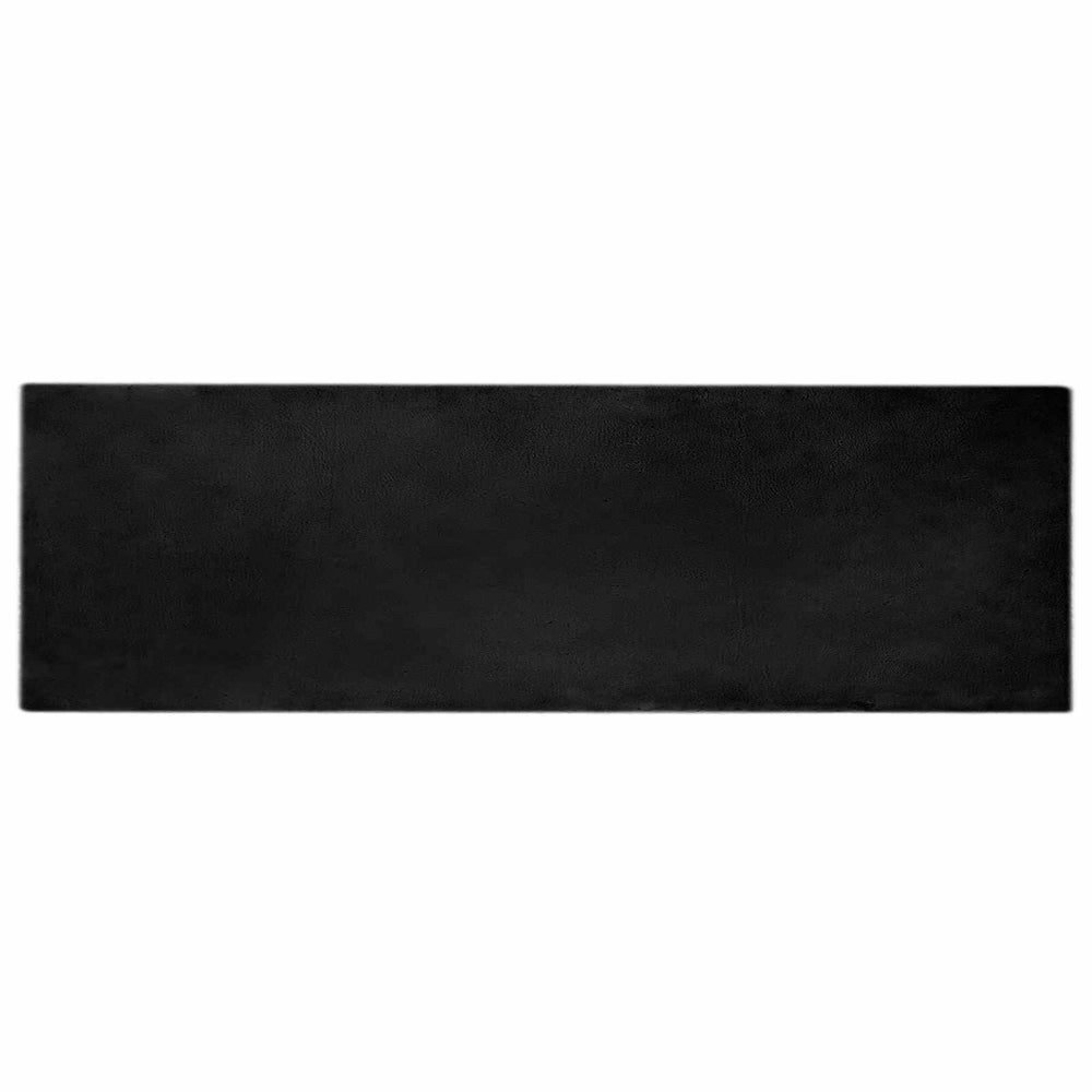 Olite Faux Rabbit Fur Rug Black 80 x 250 cm