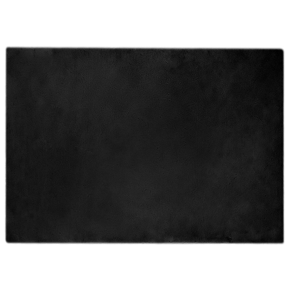 Olite Black Faux Rabbit Fur Rug 140 x 200 cm