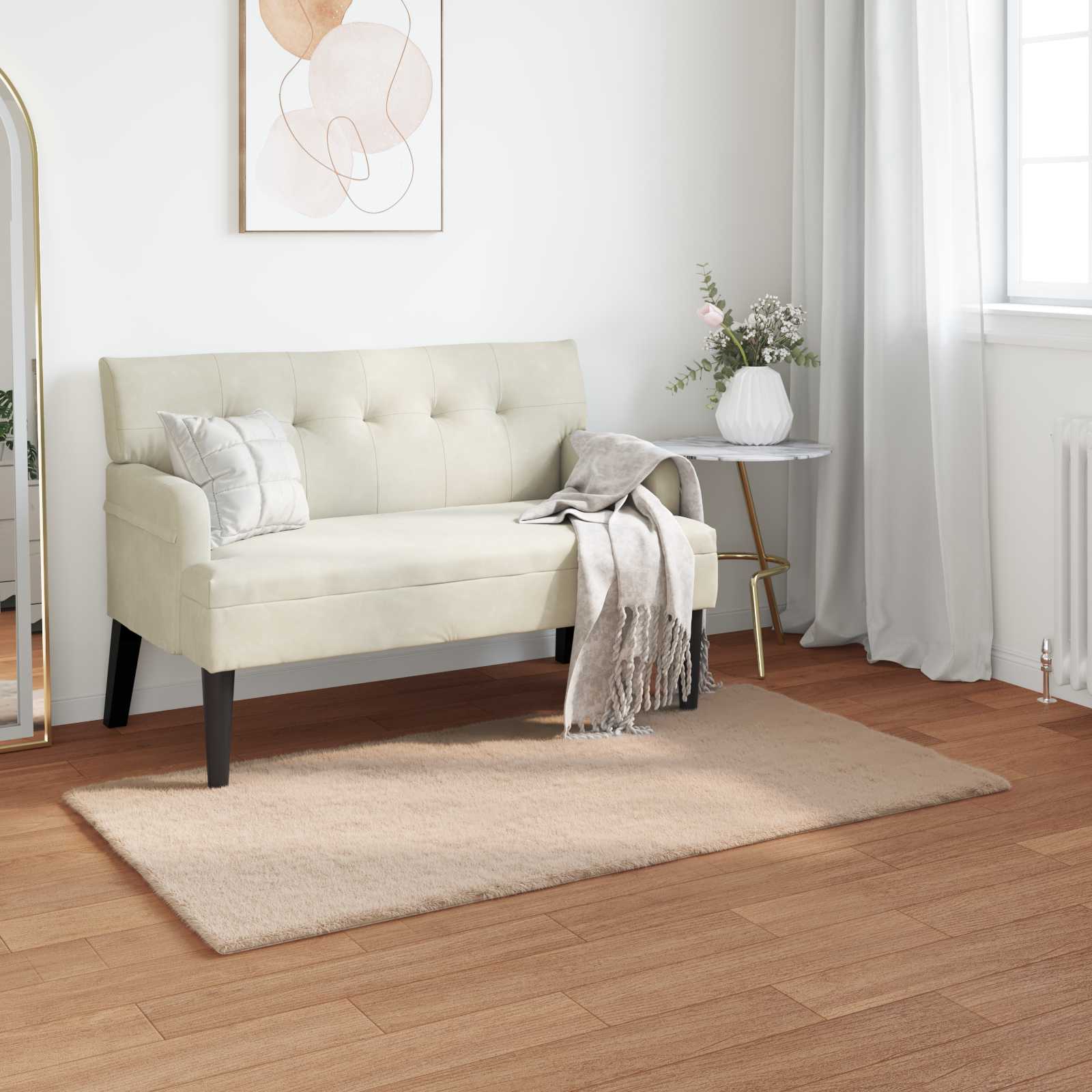 Dirbtinio triušio kailio kilimas Olite Taupe 80 x 150 cm