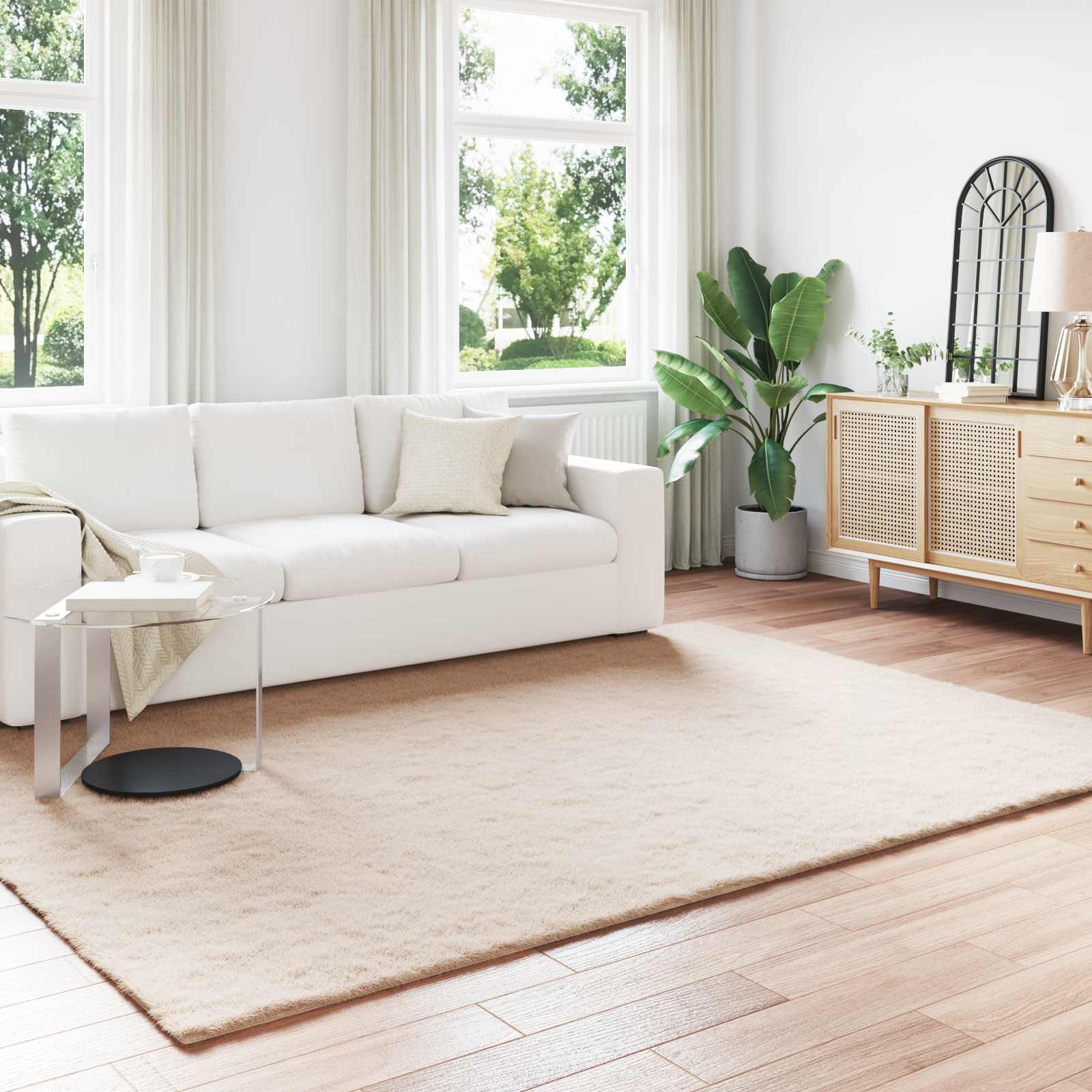Artificial Rabbit Fur Rug Olite Taupe 200 x 280 cm