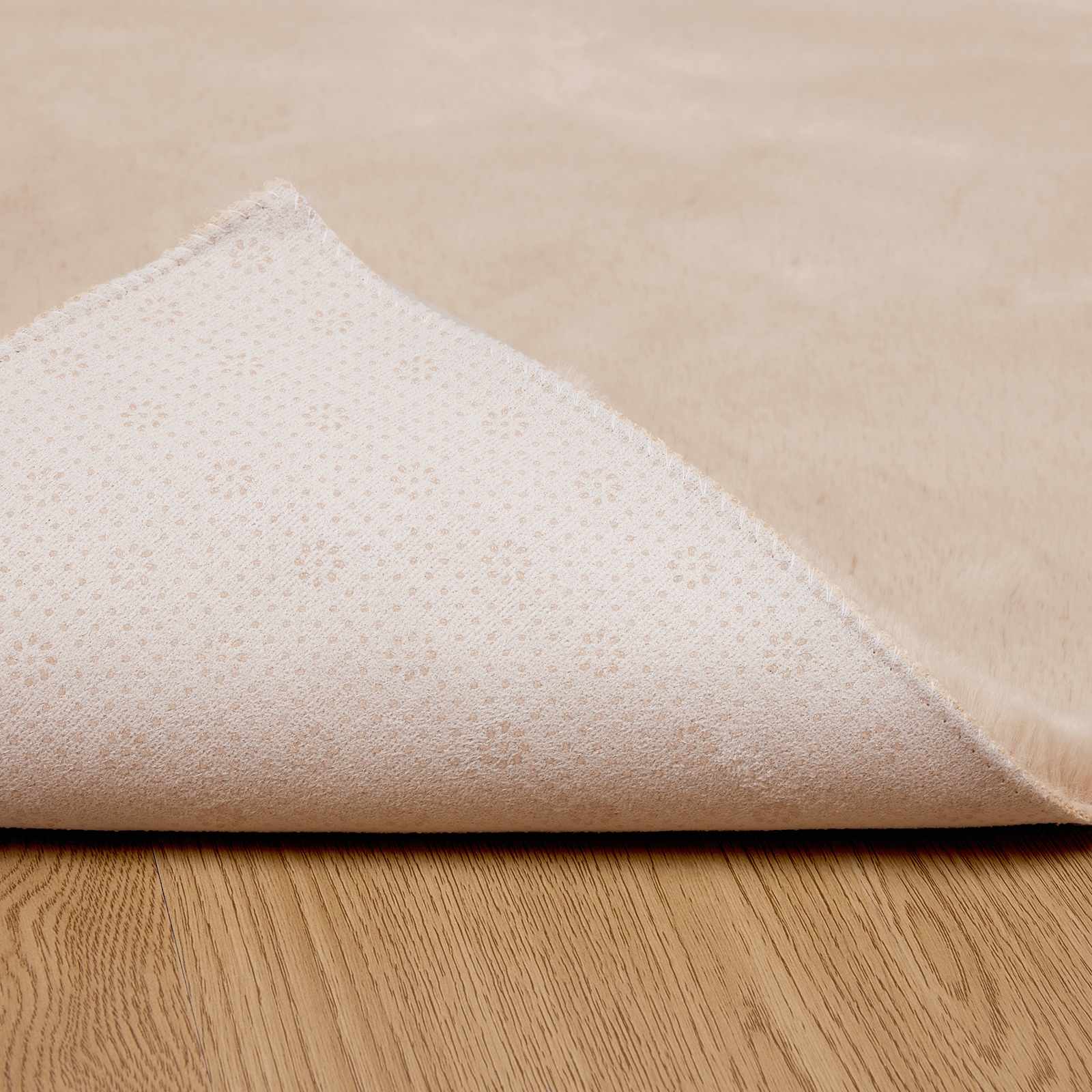 Mākslīgās trušu kažokādas paklājs Olite Taupe 160 x 160 cm