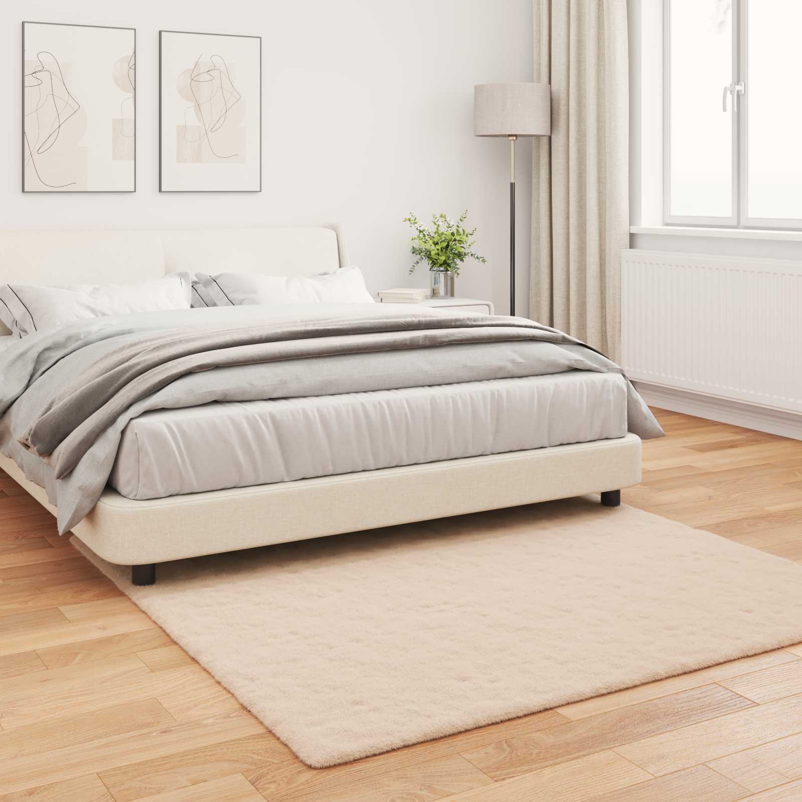 Mākslīgās trušu kažokādas paklājs Olite Taupe 160 x 160 cm