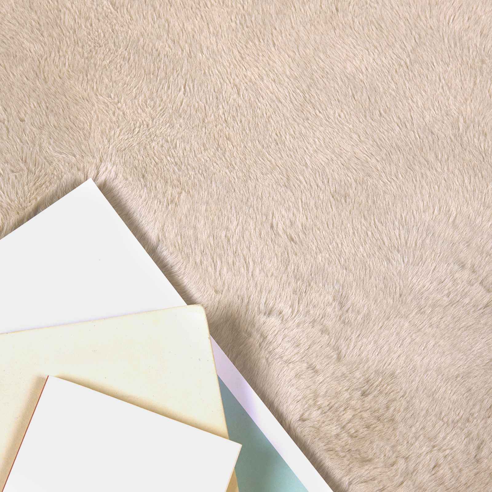 Mākslīgās trušu kažokādas paklājs Olite Taupe 160 x 160 cm