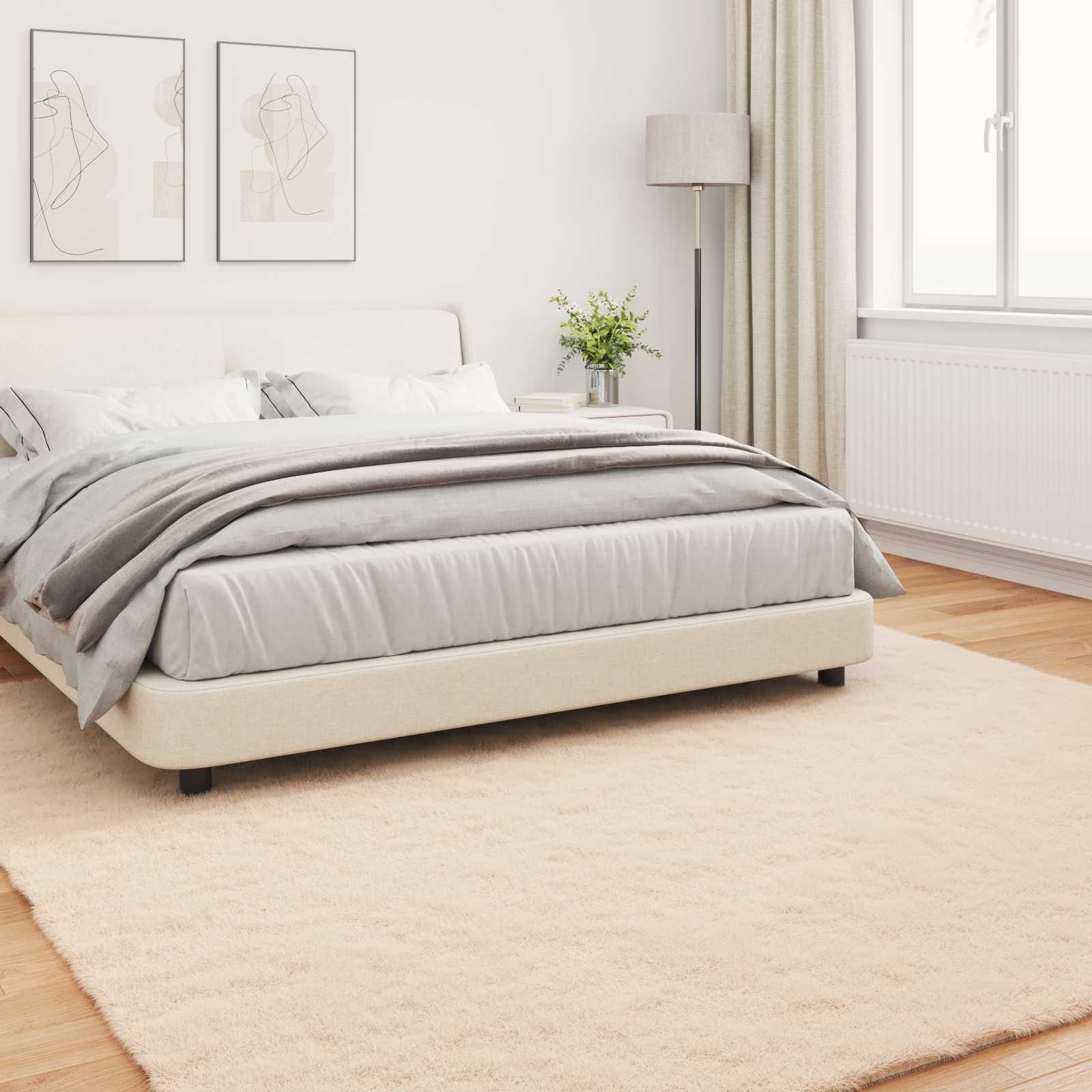 Dirbtinio triušio kailio kilimas Olite Taupe 200 x 200 cm