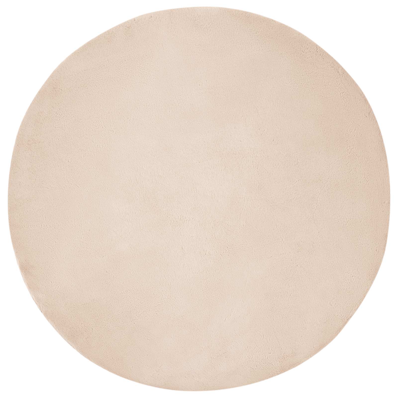 Dirbtinio triušio kailio kilimas Olite Taupe Ø 120 cm
