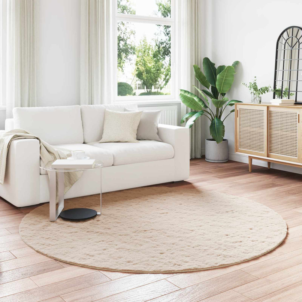 Olite Taupe Artificial Rabbit Fur Rug Ø 160 cm