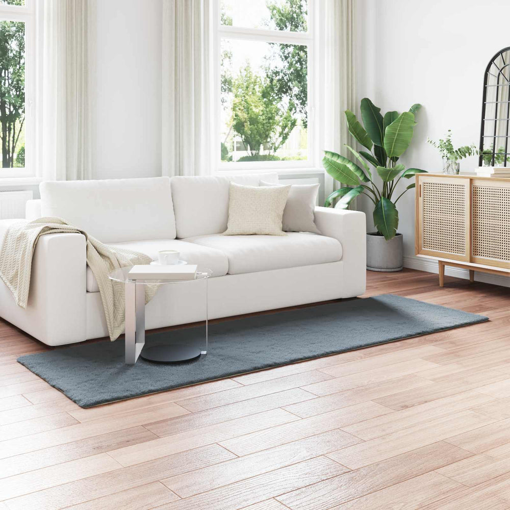 Artificial Rabbit Fur Rug Olite Anthracite 80 x 250 cm