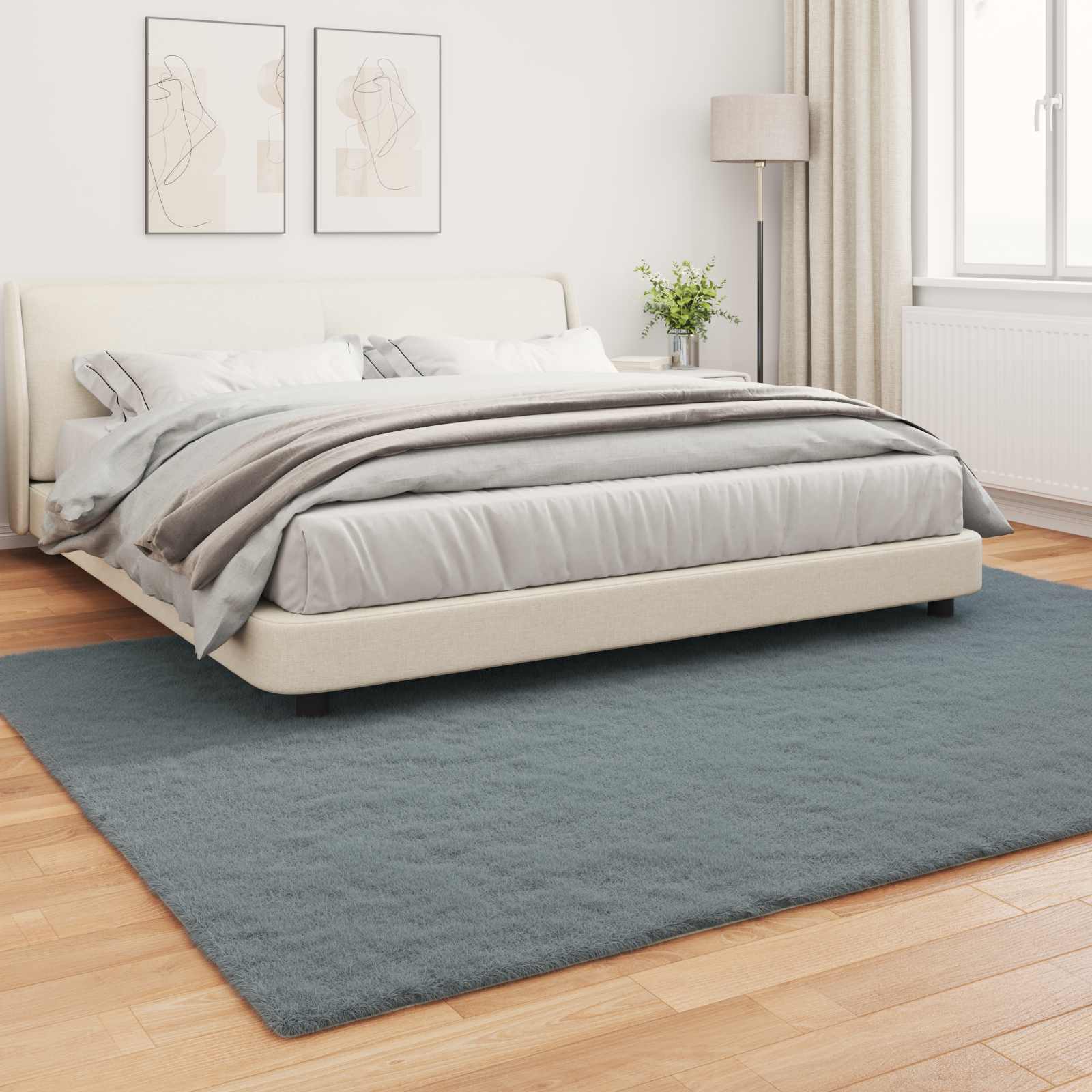 Faux Rabbit Fur Rug Olite Anthracite 240 x 340 cm