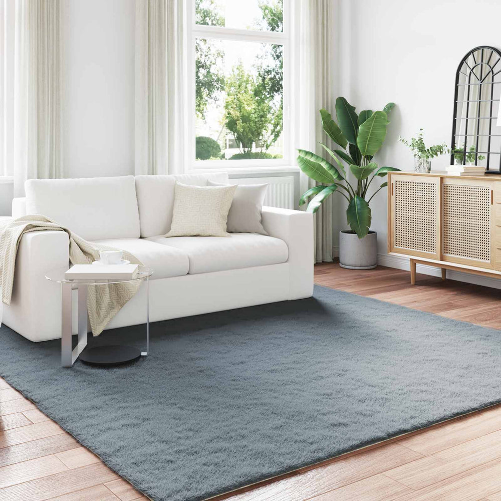 Artificial Rabbit Fur Rug Olite Anthracite 240 x 240 cm