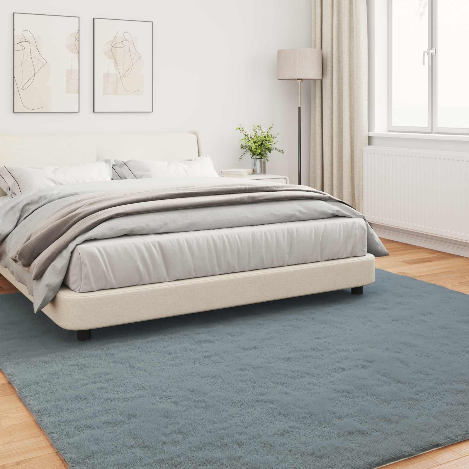 Artificial Rabbit Fur Rug Olite Anthracite 240 x 240 cm