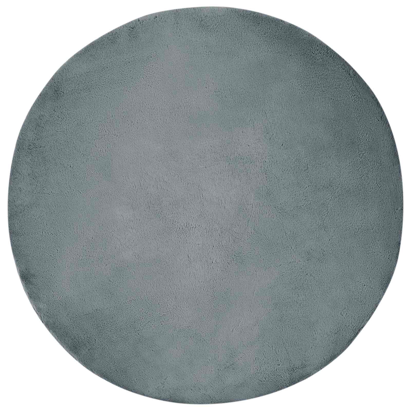 Dirbtinio triušio kailio kilimas Olite Antracitas Ø 120 cm