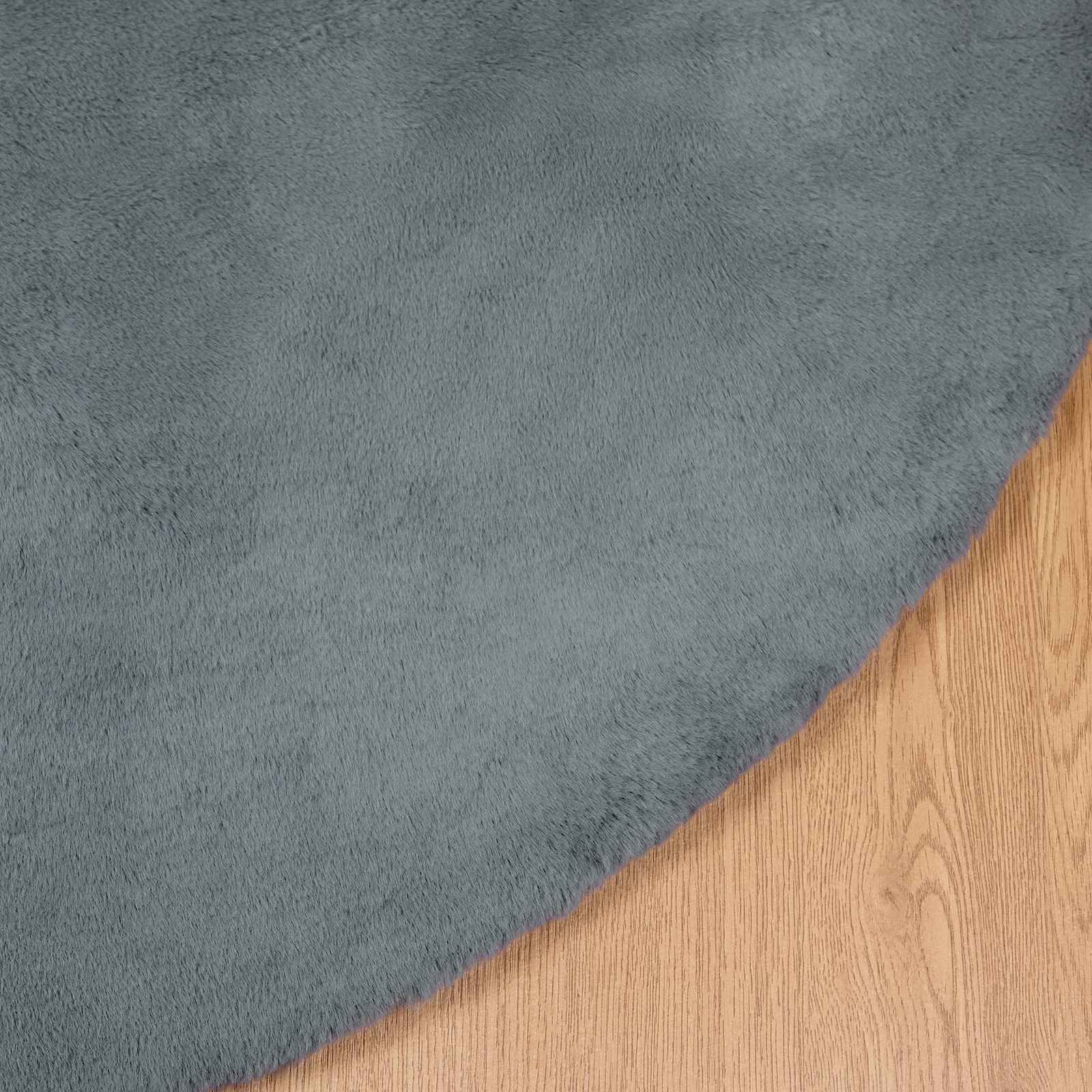 Artificial Rabbit Fur Rug Olite Anthracite Ø 160 cm