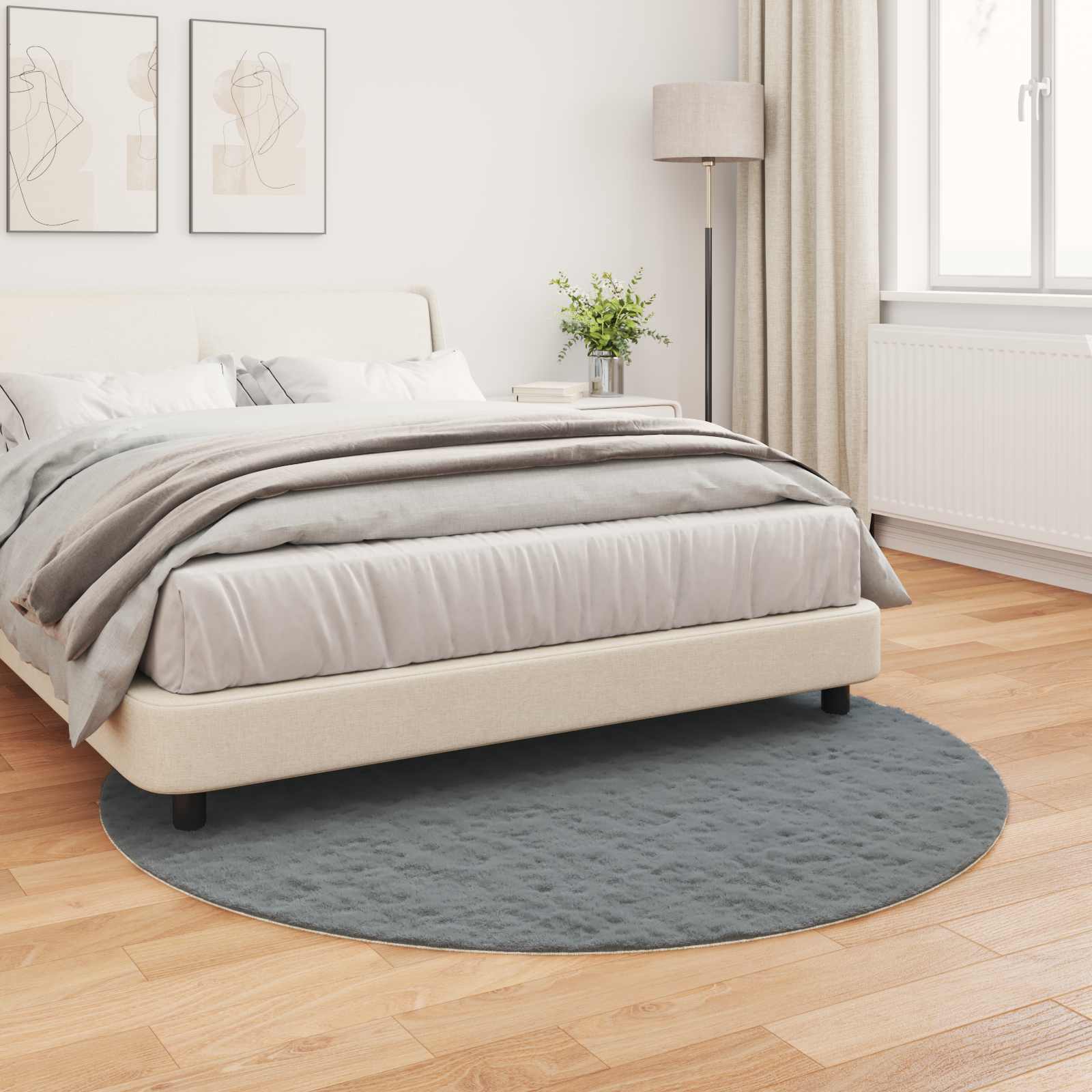 Artificial Rabbit Fur Rug Olite Anthracite Ø 160 cm