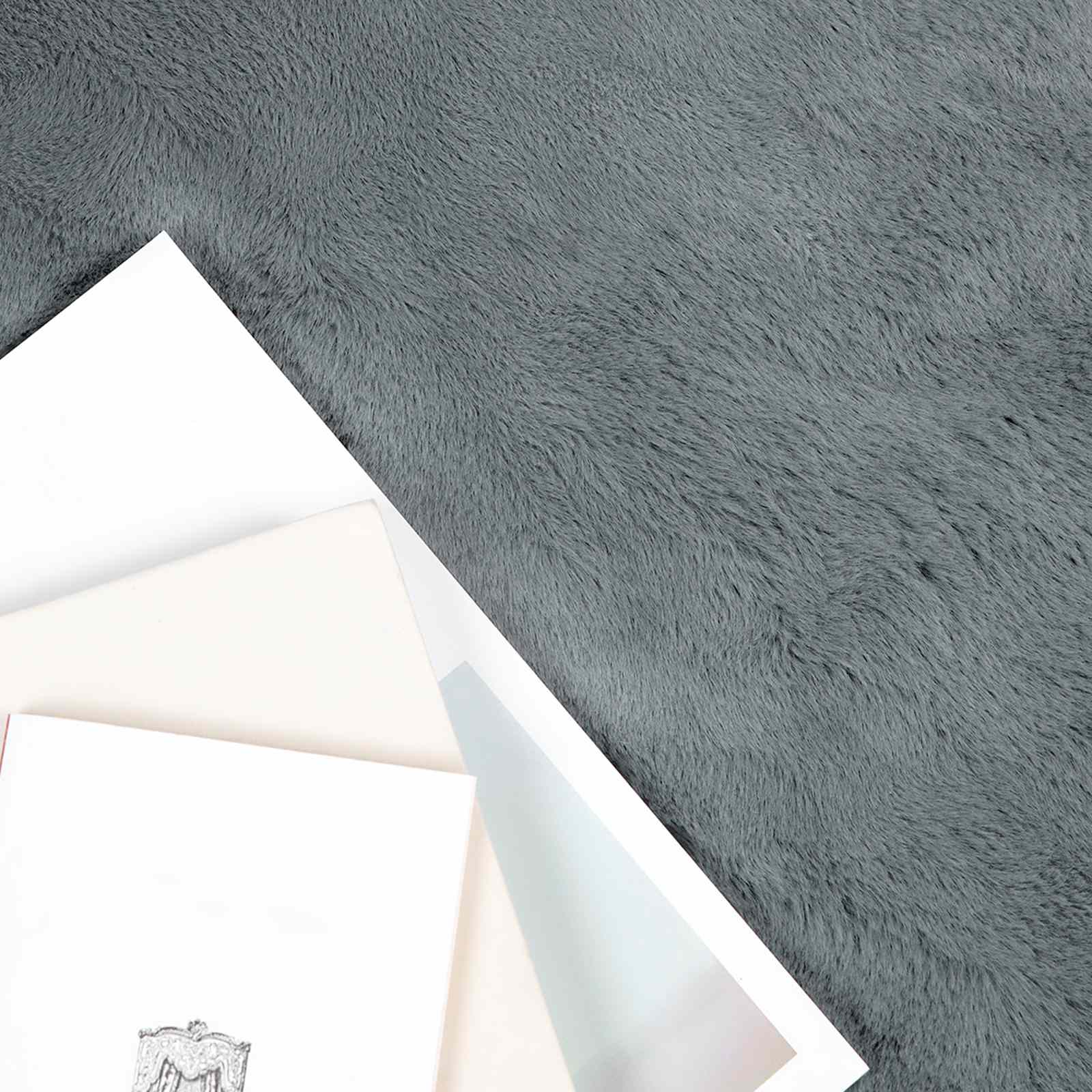 Artificial Rabbit Fur Rug Olite Anthracite Ø 160 cm