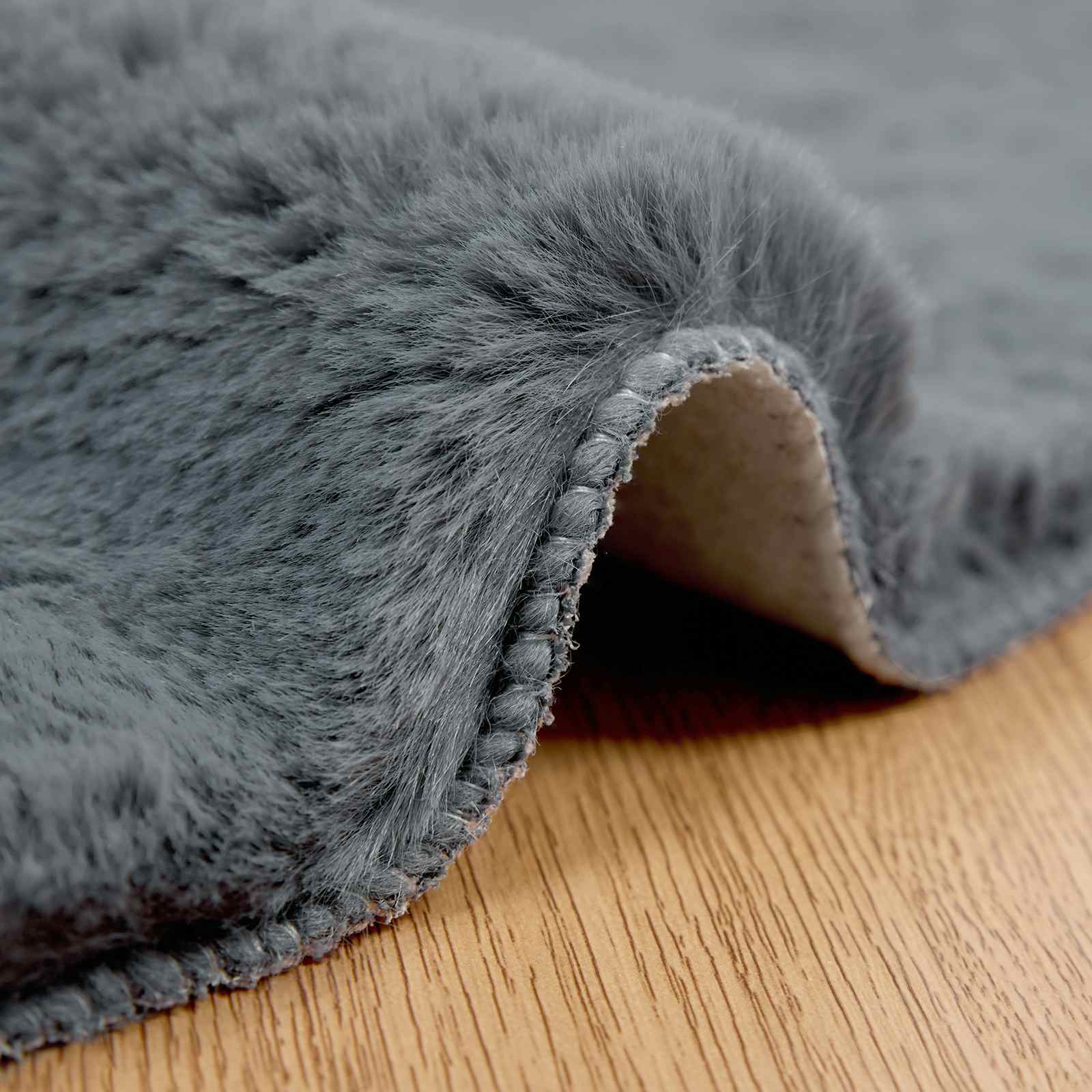 Artificial rabbit fur rug Olite Anthracite Ø 200 cm