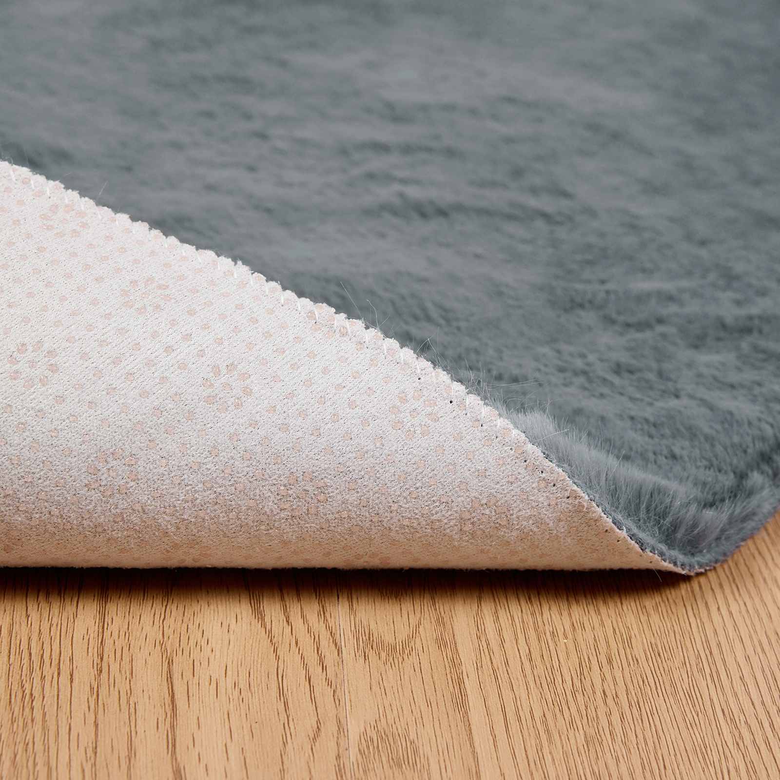 Artificial rabbit fur rug Olite Anthracite Ø 200 cm