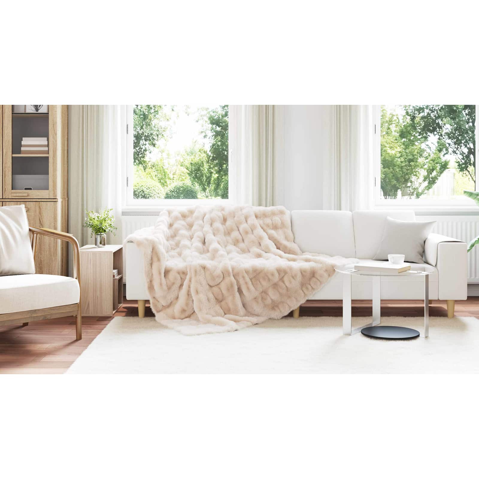 Neslystanti antklodė iš dirbtinio triušio kailio Olite 4 pcs