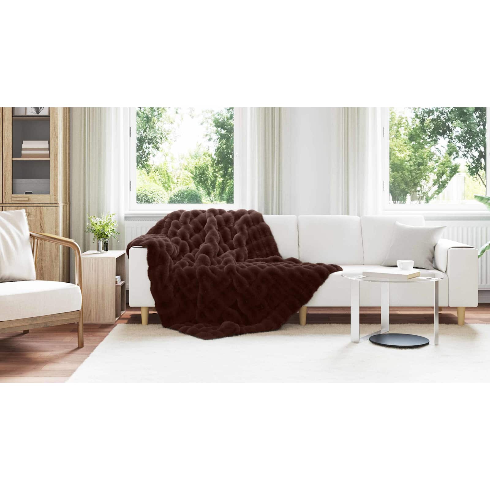 Neslystanti antklodė iš dirbtinio triušio kailio Olite 4 pcs