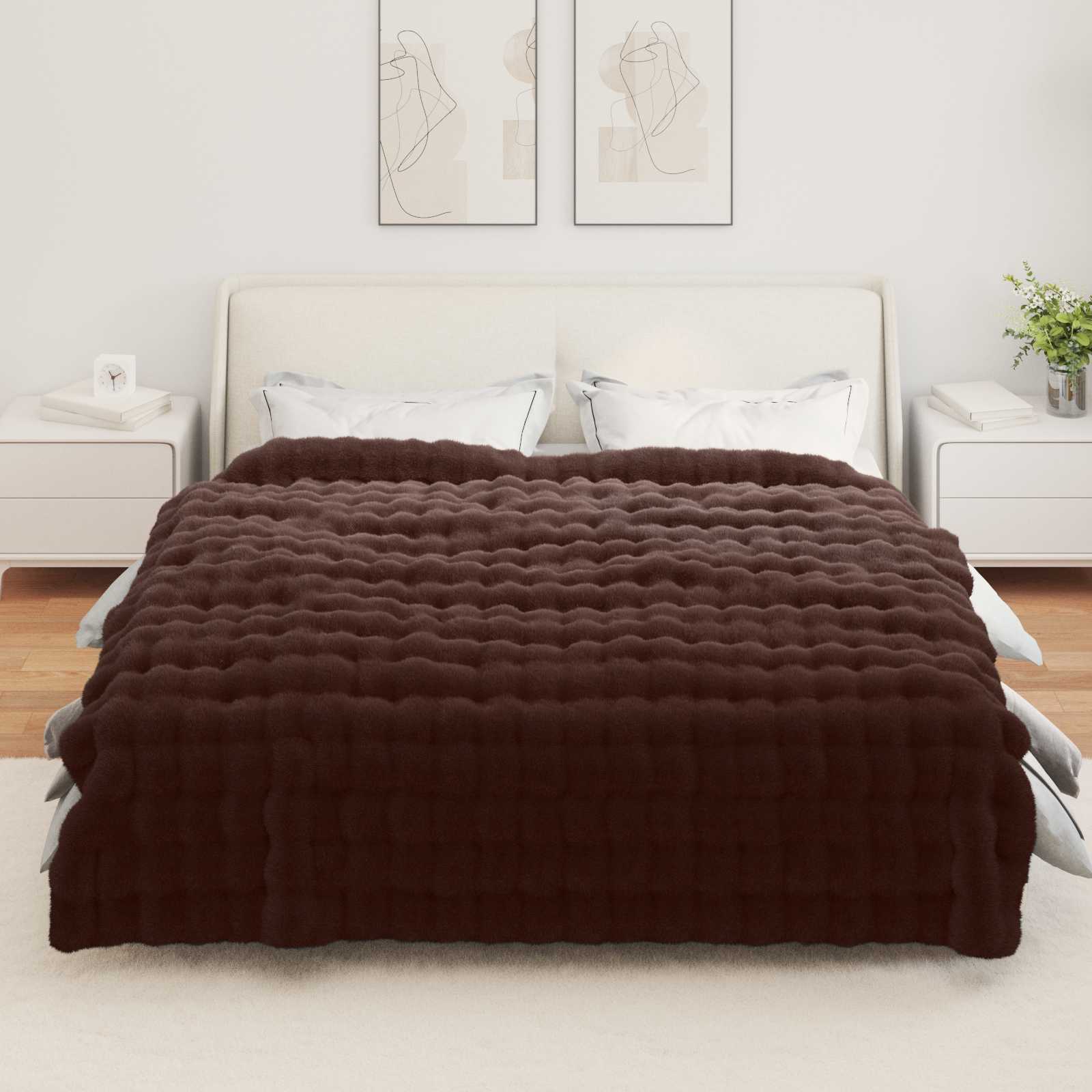 Neslystanti antklodė iš dirbtinio triušio kailio Olite 4 pcs