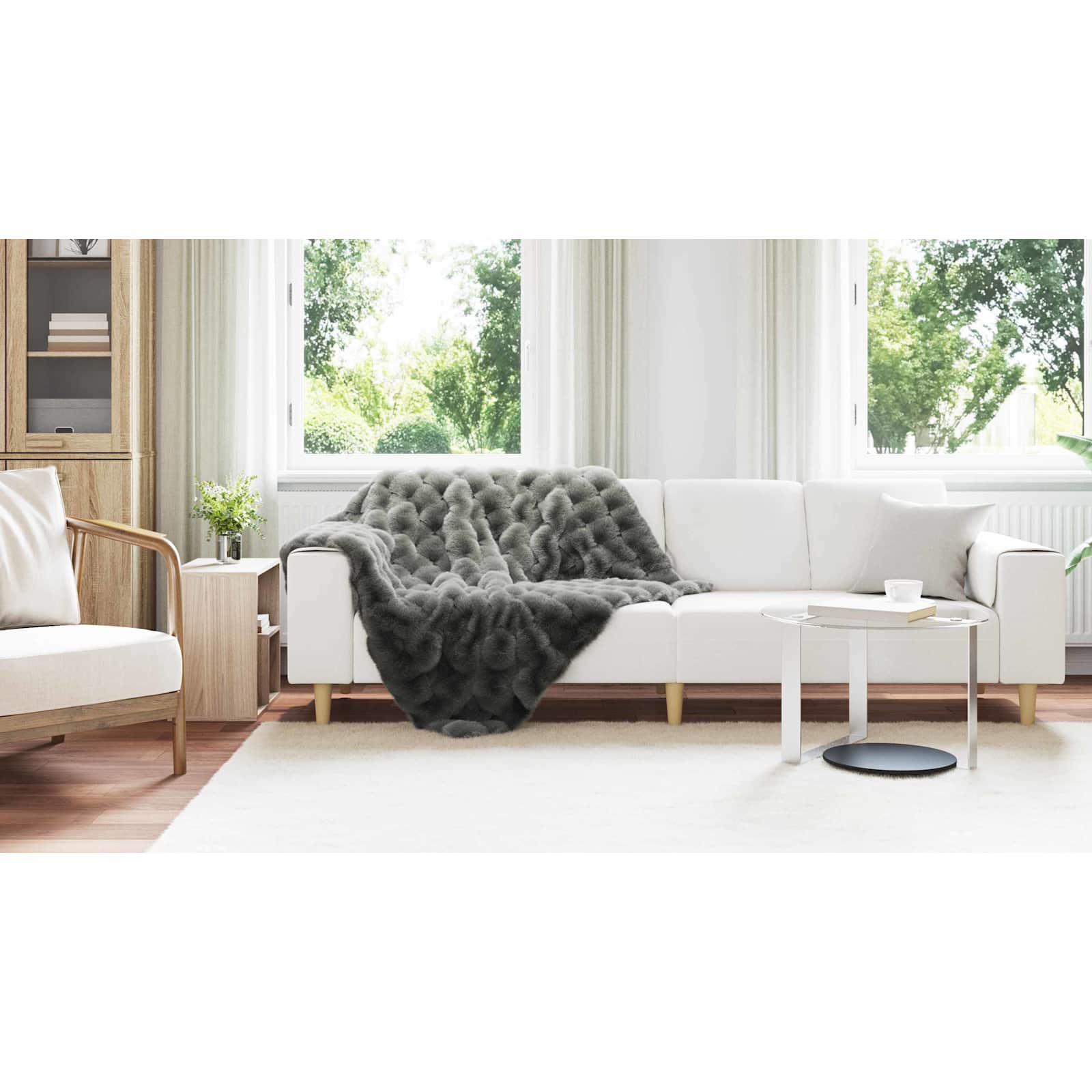 Neslystanti antklodė iš dirbtinio triušio kailio Olite 4 pcs
