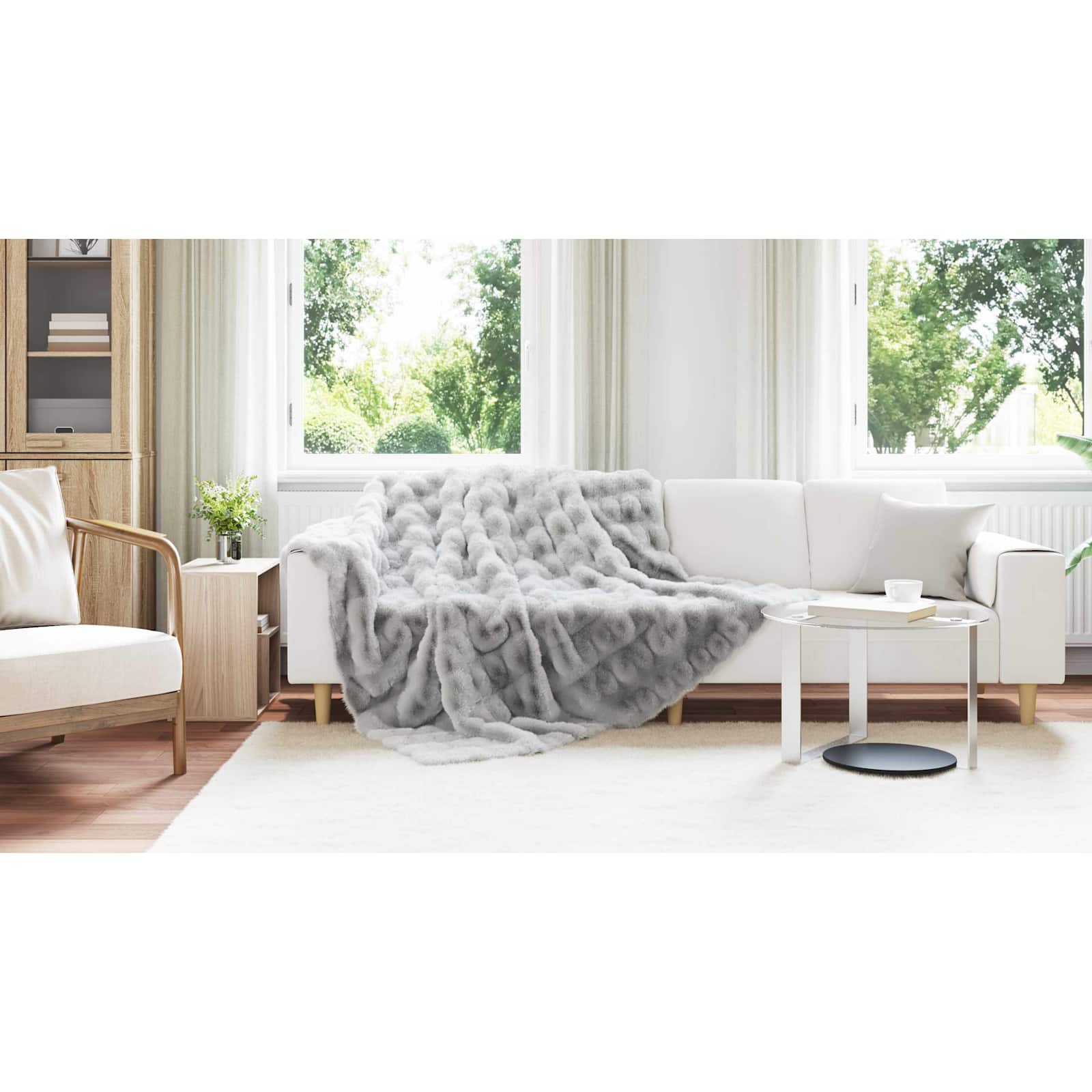 Neslystanti antklodė iš dirbtinio triušio kailio Olite 4 pcs
