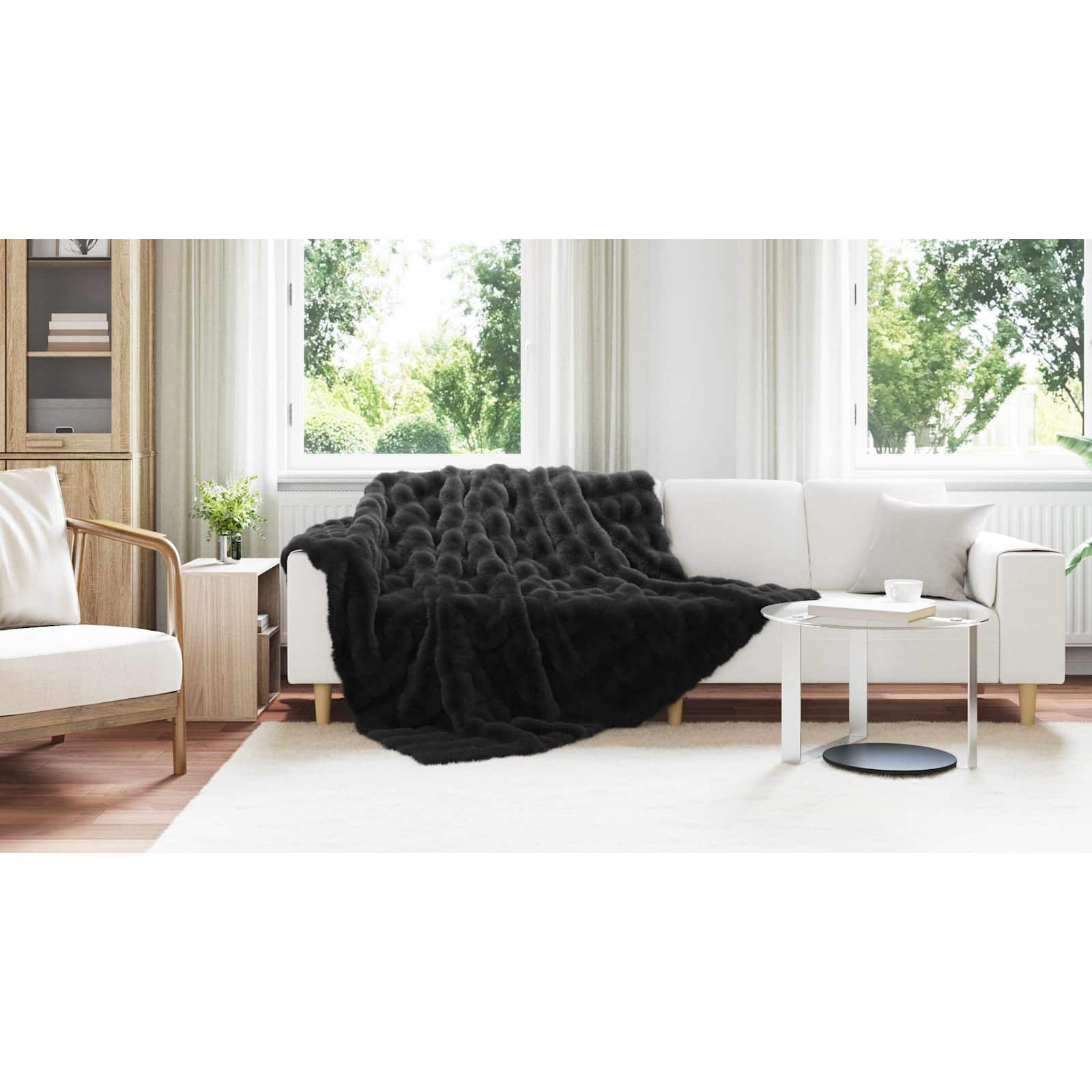 Neslystanti antklodė iš dirbtinio triušio kailio Olite 4 pcs