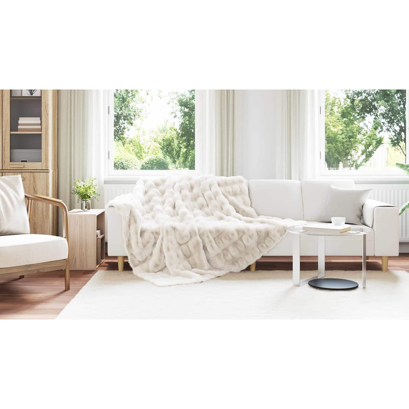 Neslystanti antklodė iš dirbtinio triušio kailio Olite 4 pcs