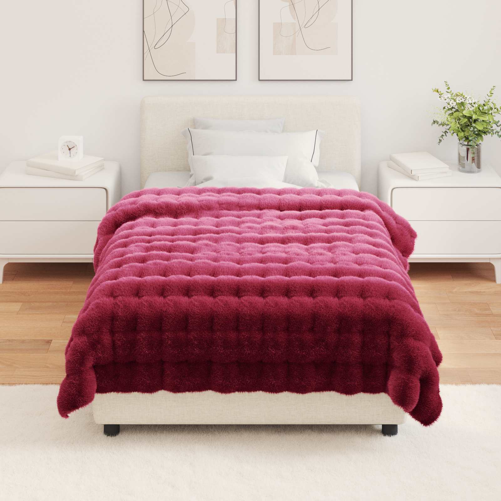 Neslystanti antklodė iš dirbtinio triušio kailio Olite 4 pcs