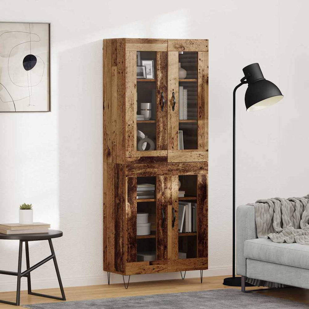 High cabinet Antique wood 69.5 x 34 x 180 cm