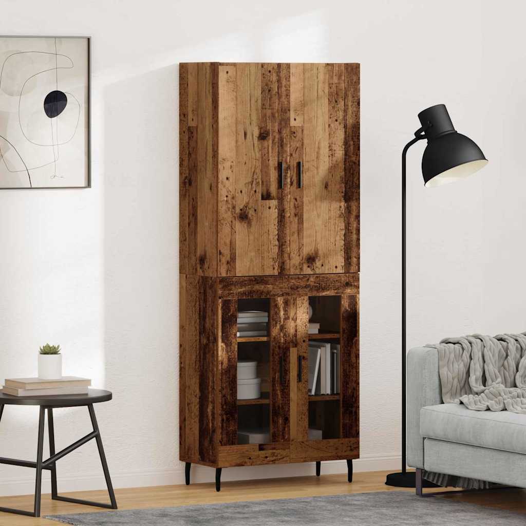 High cabinet Old wood 69.5 x 34 x 180 cm