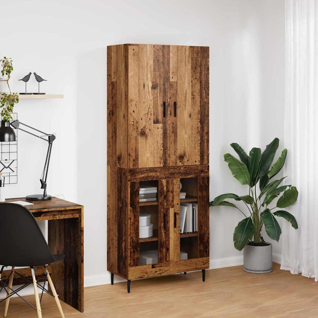 High cabinet Old wood 69.5 x 34 x 180 cm