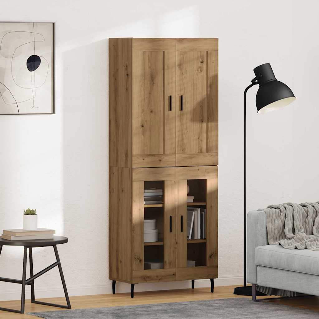 Aukštas spintelė 2 pcs Amatininkų ąžuolas 69,5 x 34 x 180 cm