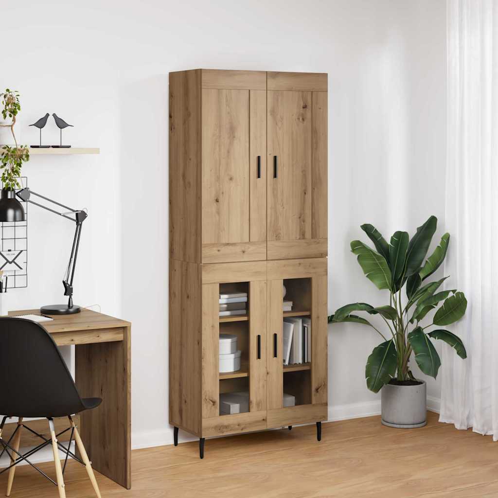 Aukštas spintelė 2 pcs Amatininkų ąžuolas 69,5 x 34 x 180 cm