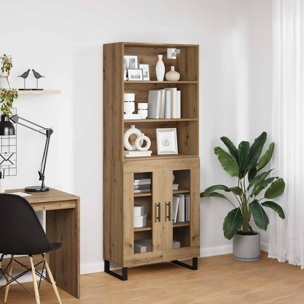 Aukštas spintelė 2 pcs Amatininkų ąžuolas Apdirbta mediena