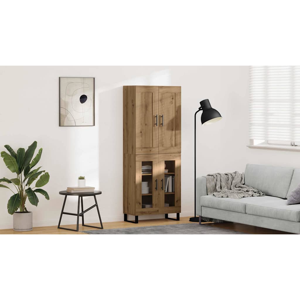 Aukštas spintelė 2 pcs Amatininkų ąžuolas 69,5 x 34 x 180 cm
