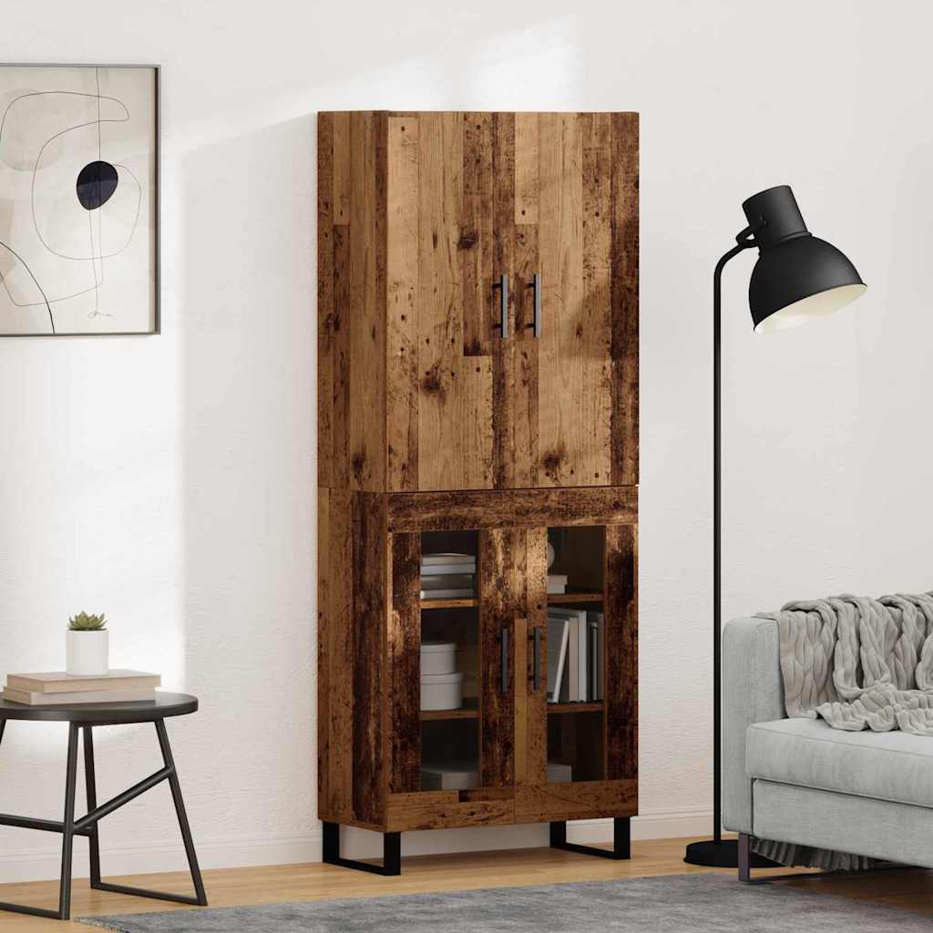 Aukštas spintelė 2 pcs Senovinis medis