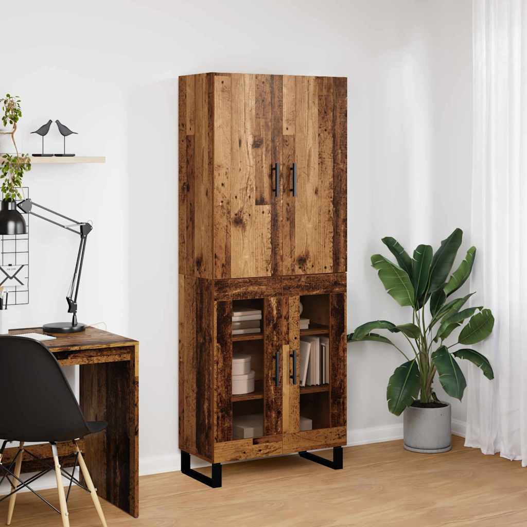 Aukštas spintelė 2 pcs Senovinis medis