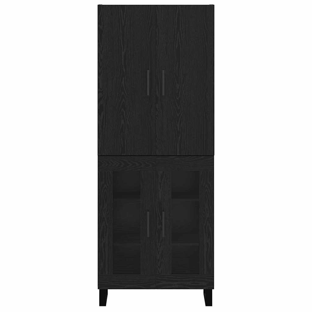 Aukštas spintelė 2 pcs Juodas ąžuolas