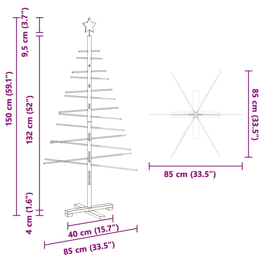 Medinė Kalėdų eglutė Ruda 150 cm Bambukas