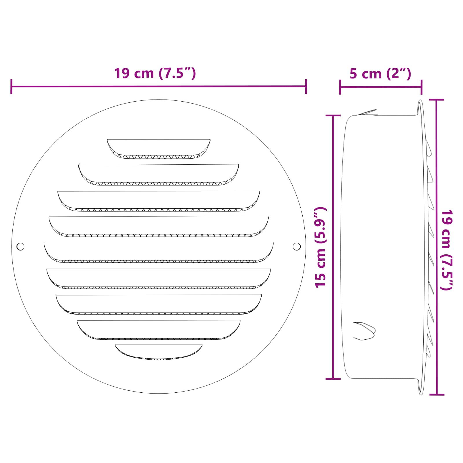 Oro ventiliacijos dangčiai 4 pcs Sidabro 150 mm