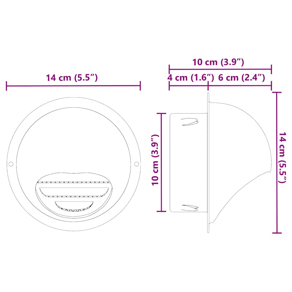 Oro ventiliacijos dangčiai 8 pcs Sidabro 100 mm