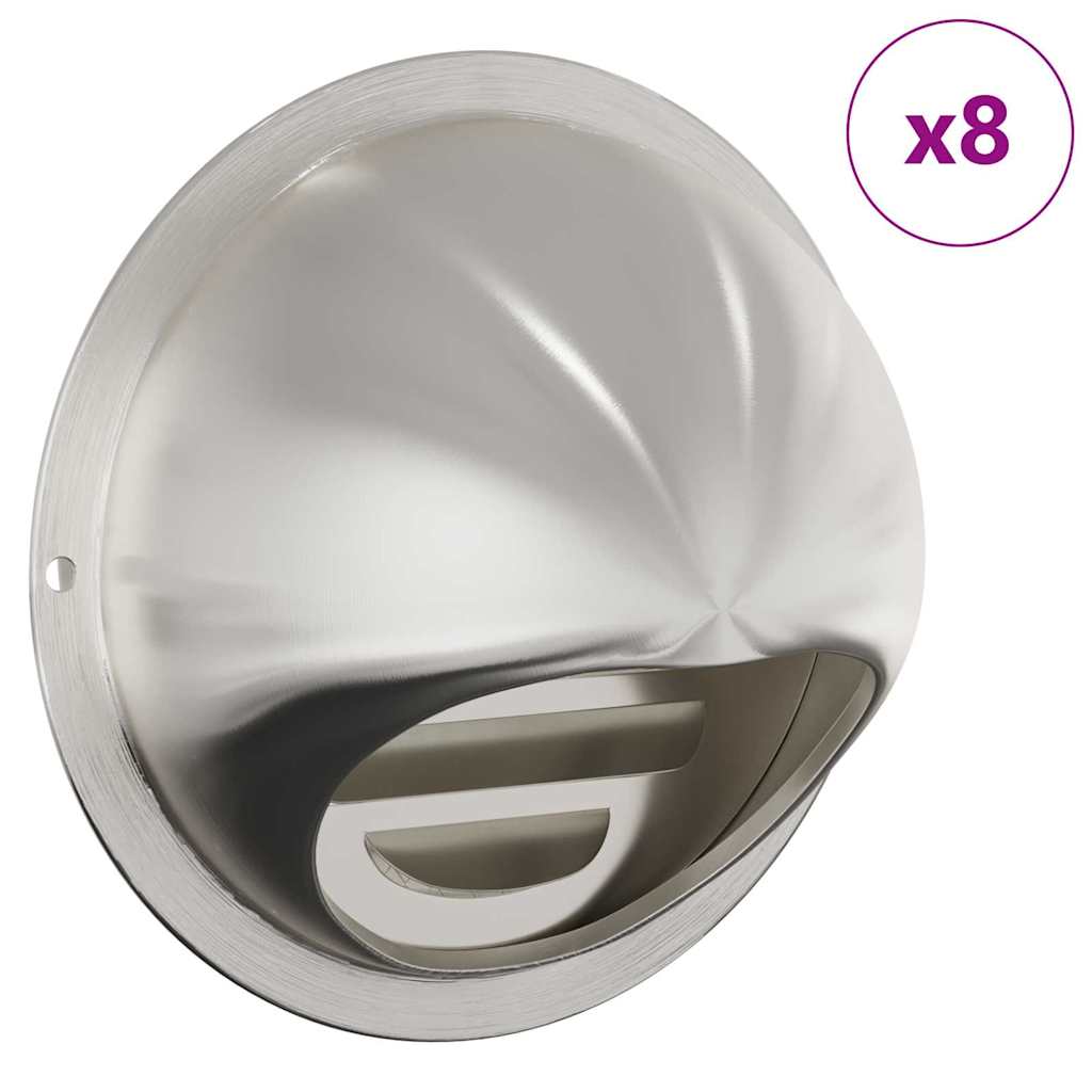 Oro ventiliacijos dangčiai 8 pcs Sidabro 100 mm