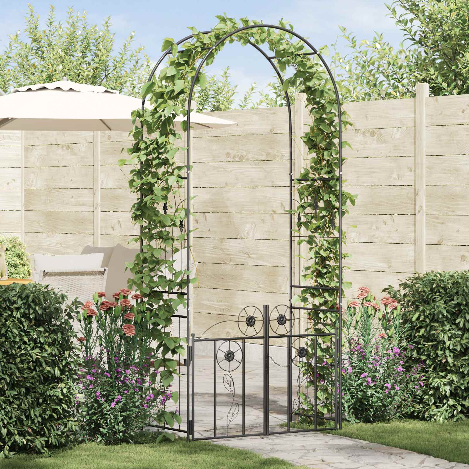 Sodo arka Paprastas Juoda 102 x 50 x 218 cm