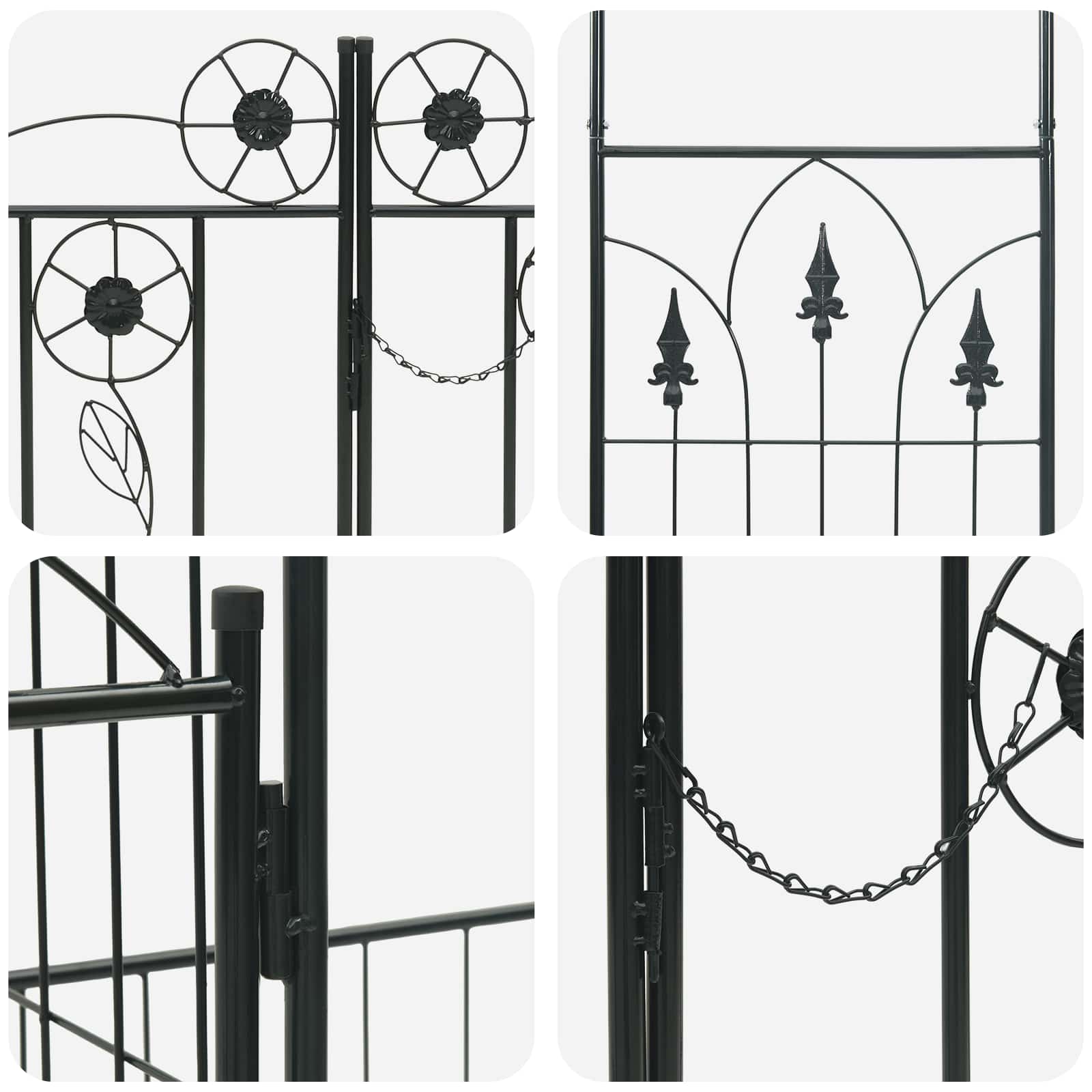 Garden Arch Simple Black 203 x 50 x 218 cm