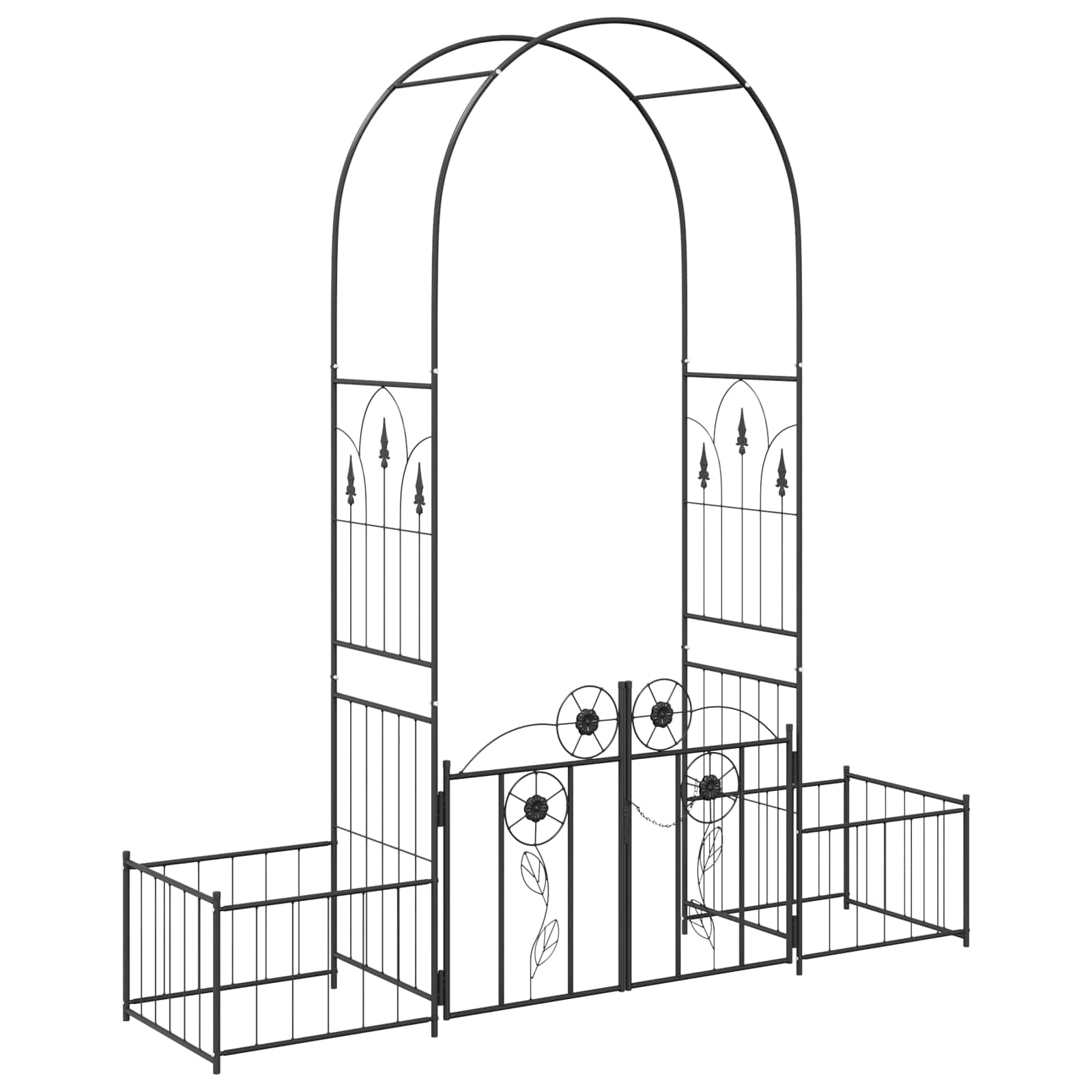Garden Arch Simple Black 203 x 50 x 218 cm